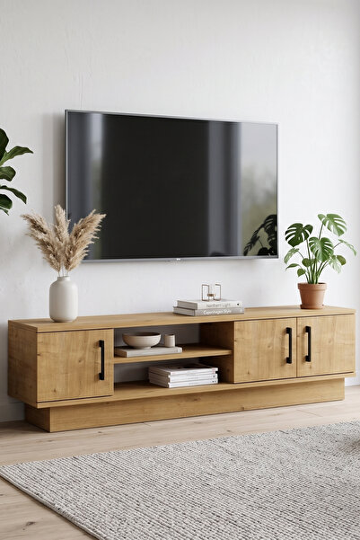 Skandi homeworks Urban 150 cm TV Ünitesi - 3 Kapaklı Modern TV Sehpası, Raflı...