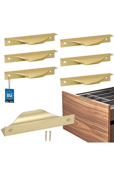 KOTARBAU Mâner de mobilă modern tip  "Edge " din aluminiu auriu mat 96 / 116 ...