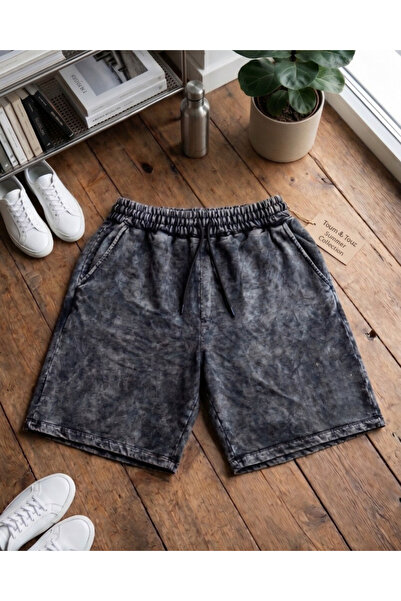 Toum Acid Grunge Oversize Washed Vintage Bermuda Shorts