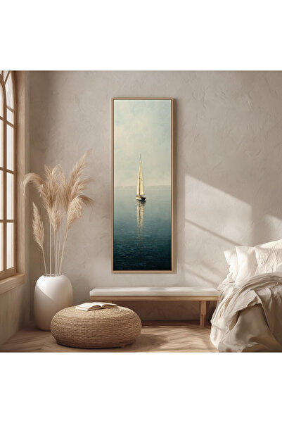 dekorodam Minimalist Soyut Temalı Ahşap Çerçeveli Panoramik Duvar Tablosu – S...