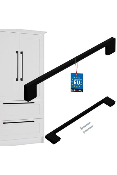 KOTARBAU Mâner pentru mobilier de bucătărie Clasic Modern Alungit Negru Mat 2...