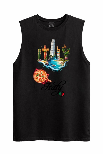 Rabona Fashion Italy Skyline & Pizza Tank Top