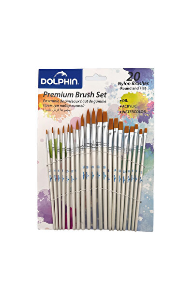 Dolphin مجموعة فرش ممتازة ذات رؤوس مسطحة ومستديرة - عالية الجودة، مثالية للرس...