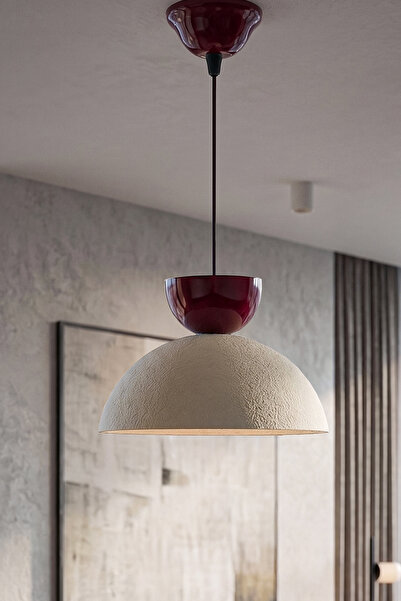 Hmydesign Handmade Wabi Sabi Karbon Beton Avize - Bordaux