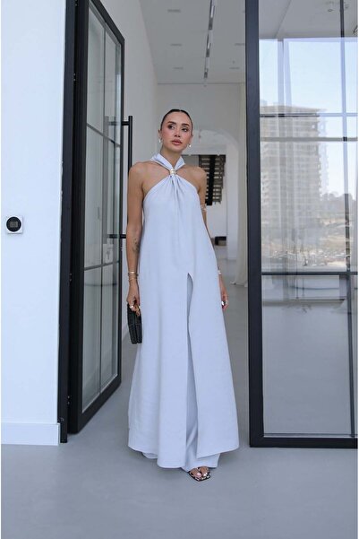 Havoş Gray Jumpsuit Look Blouse and Pants Set