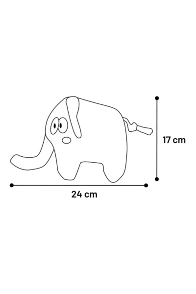 Flamingo Straw Rope Sound Fabric Elephant Toy Gray