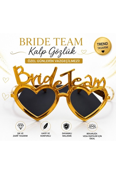 KUZEY AKSESUAR Bride Team Parti Gözlüğü Bekarlığa Veda Gelin Adayı Parti Akse...