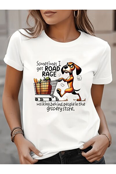 En22 White Minimalist Style Floral Bird Print Short Sleeve Round Neck T-Shirt