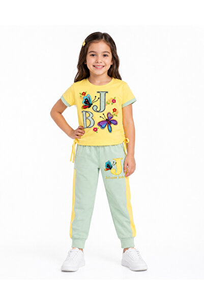 Generic Girls' Set of T-Shirt and Trousers with Butterfly Print, Size 6 Years...