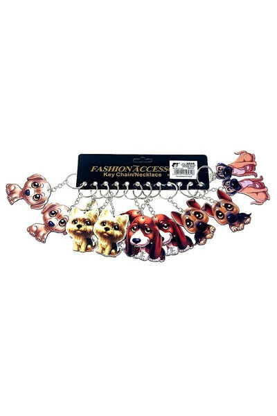 adar , Set brelocuri din plastic Piesek – 12 bucati, Multicolor, pe cartela 1...