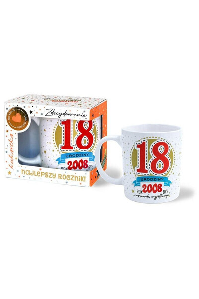 KUKARTKA Cana/cescuta aniversare 18 ani, portelan premium, in cutie pentru ca...