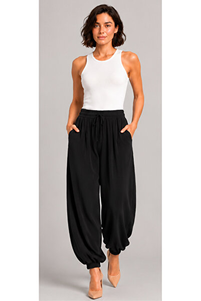 De Carte Women's Modal Fabric Shalwar Cut High Waist Pocketed Elastic Cuffed ...