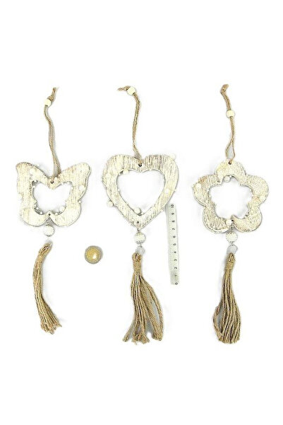 adar Decoratiune/ornament din lemn mix de modele, cu snur pentru agatat, cu c...