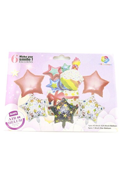 adar Set 6 baloane, Folie, Multicolor