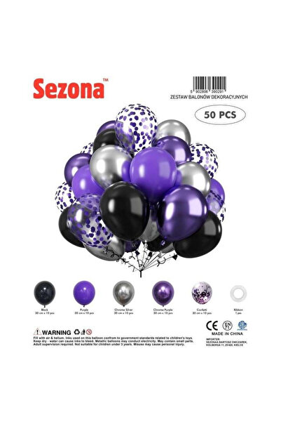 OEM Set baloane latex Sezona multicolor 50 buc confetti