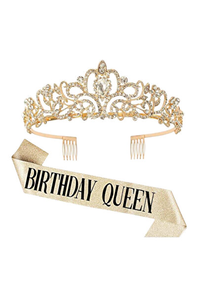 OEM Queen party kit (scarf and crown), gold