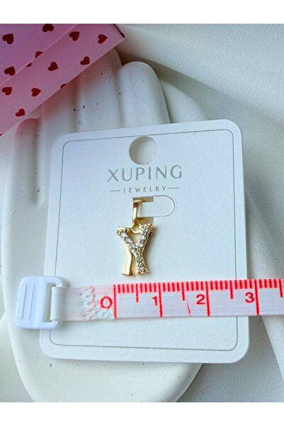 XUPING JEWELRY Y HARF ÇELİK KOLYE UCU GOLD RENK
