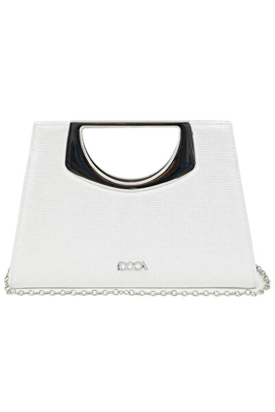 DOCA Γυναικεία βραδινή τσάντα clutch 23184 λευκή