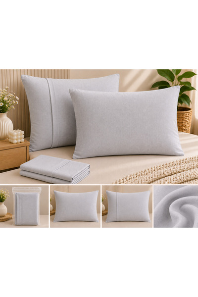 nnevora 2-Piece Pillowcase with Cover 50X70 cm Cotton Textured Soft Fabric Pillowcase Envelope Model Without Zipper