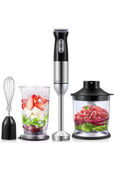 Sanlux Set blender de mână 4 în 1, 1500W cu 9 viteze și funcție turbo