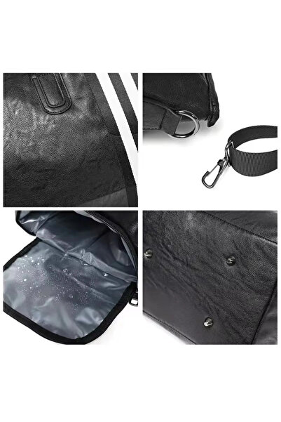 1way Black Leather Travel Bag/Sports Bag