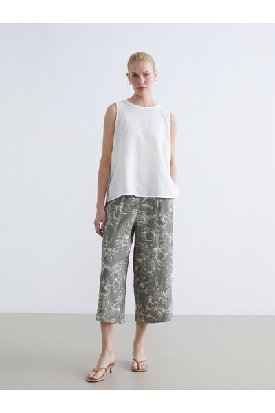 LC Waikiki Vizyon New Season Elastic Waist Floral Women's Capri