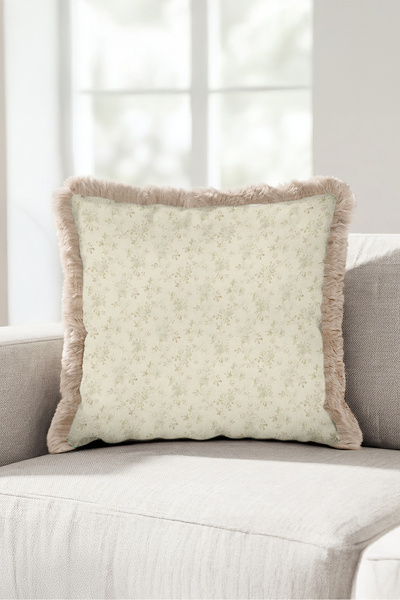 Evimde Bambaşka Vintage Floral Pattern Elegant Fringed Pillowcase - Romantic ...