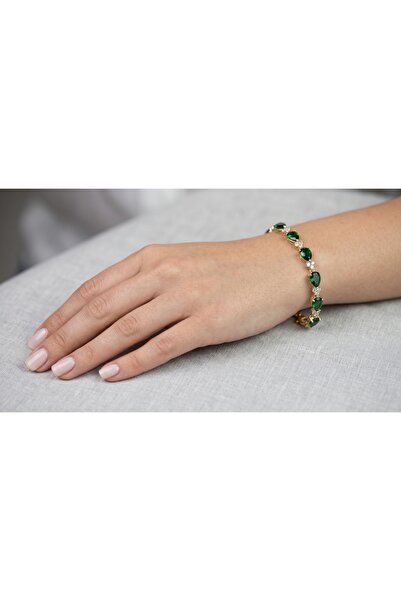 robel Gold Teardrop Bracelet with Diamond‑Style Accent Links