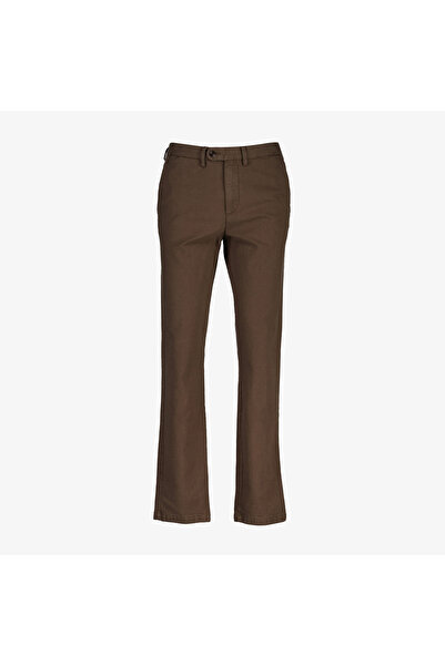 Gant Erkek Kahverengi Slim Fit Casual Herringbone Pantolon