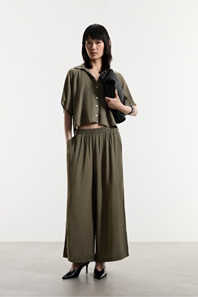LEFTIES Dokulu culotte pantolon