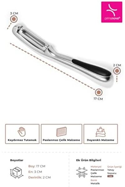 Yıldızan Stainless Steel Horizontal Peeler - Metallic 366376