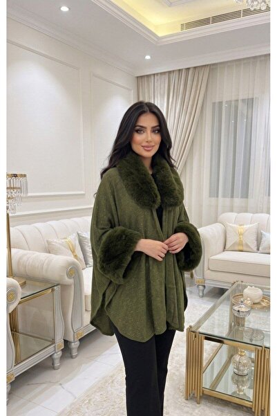 alqarat Selena Winter Shawl – Luxury Faux Fur & Subtle Shimmer