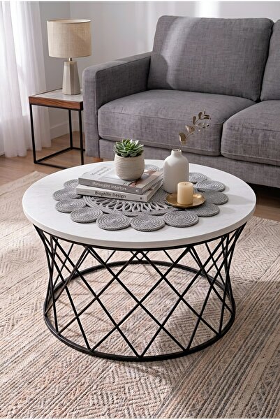 LinaHouse Gri Yuvarlak Runner Orta Sehpa Ve Masa Örtüsü 50 cm - Premium El Ya...