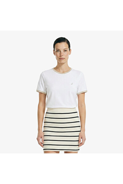 Nautica Kadın Beyaz Slim Fit T-Shirt