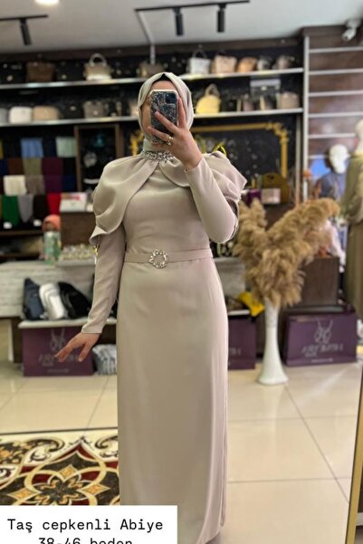 HÜMEYRA BUTİK Stone-Embellished Pocketed Dress