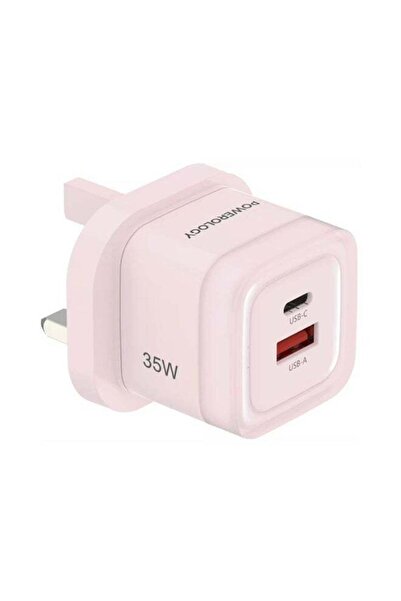 Powerology Lunex Dual-Port Fast Charging Adapter with USB-C & USB-A Ports, 35...