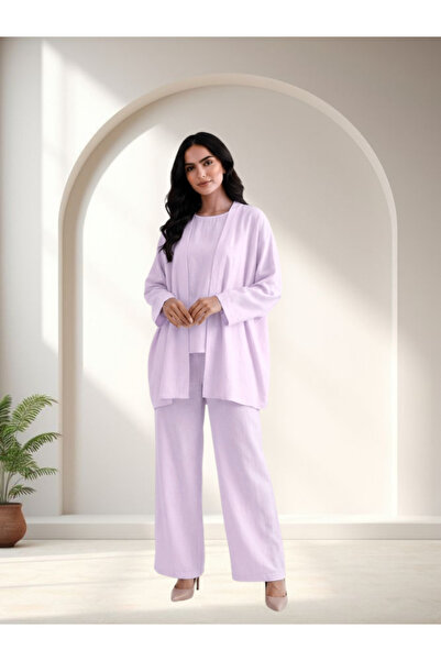 FNM Women's Summer 3-Piece Matching Set – Light Open Jacket, Crewneck Top, an...