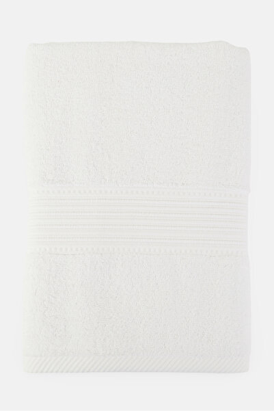 COTTON HOME منشفة حمام قطنية ذات ملمس مميز، بيضاء