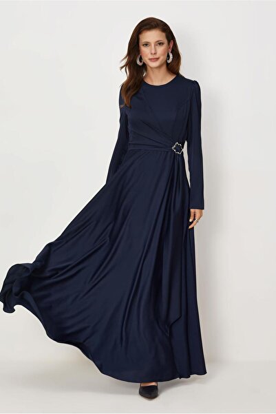 Alvina Belt-Detail Satin Dress 46686