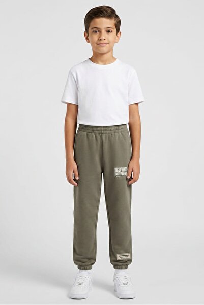 The Giving Movement Kids Boy Brand Logo Jogger Pants, Olive