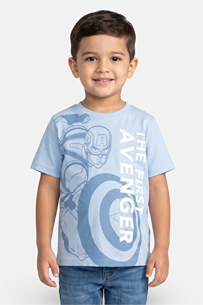 Marvel Toddlers Boy Graphic Print Short Sleeve T-Shirt, Blue