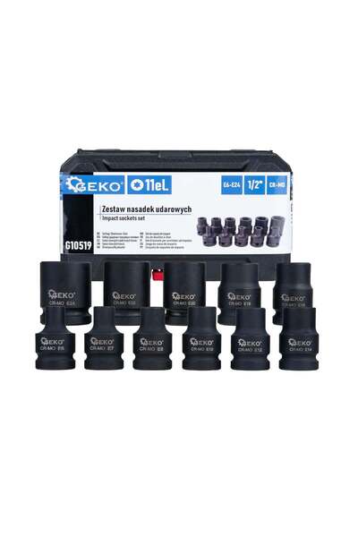 GEKO Set de chei tubulare de impact Torx, 1/2 " E6-E24 Cr-Mo, 11 piese, G10519