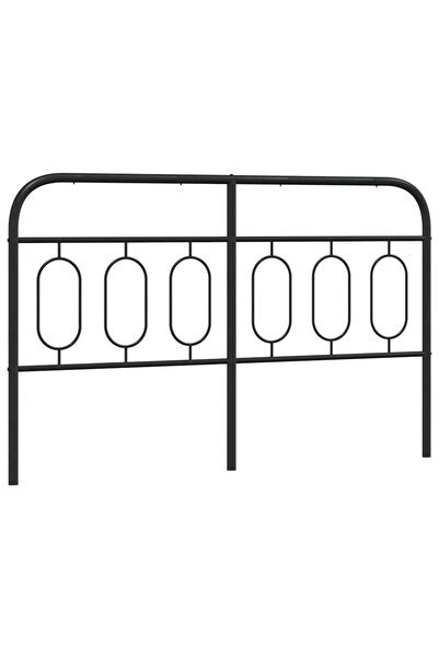 vidaxl Tăblie de pat de schimb metalică, negru, 137 cm