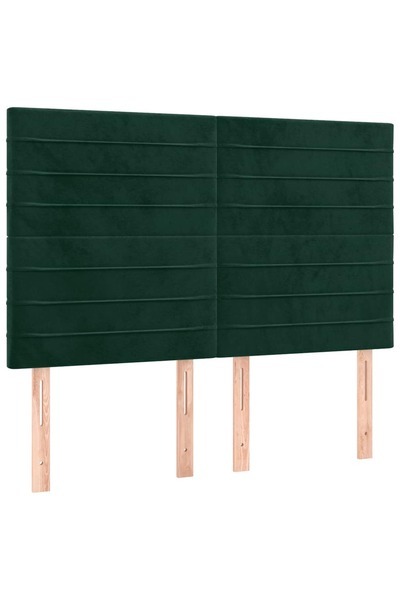 vidaxl Tăblie de pat verde închis 144x5x118/128 cm catifea