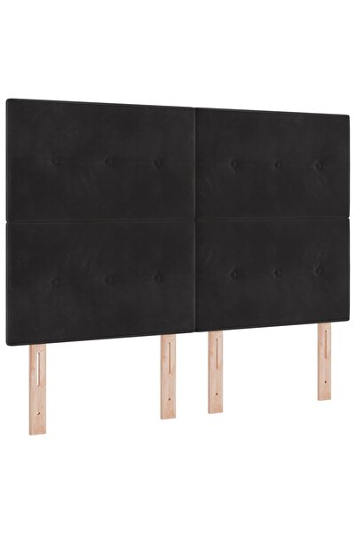 vidaxl Tăblie LED cu benzi LED Manual Negru 144 cm Catifea