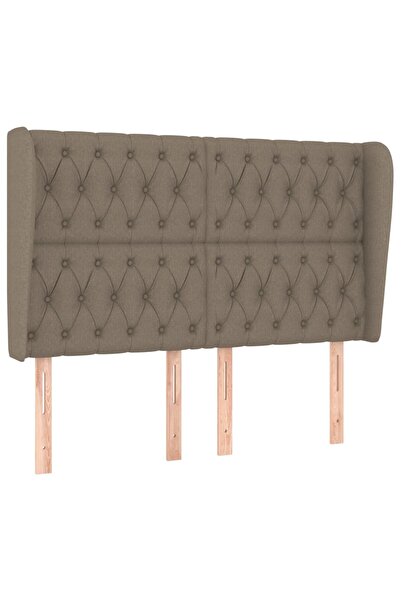 vidaxl Tăblie de pat cu aripioare gri taupe 163x23x118/128 cm textil