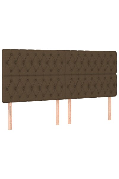 vidaxl Tăblie de pat maro închis 200x7x118/128 cm, material textil