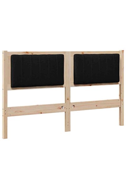 vidaxl Tăblie tapițată cu headboard Maro 135 cm Lemn de pin masiv