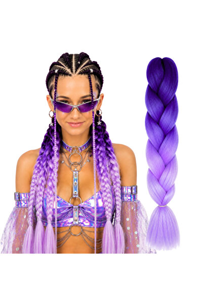 Korbi Păr sintetic pentru împletituri, violet-roz, 130 cm