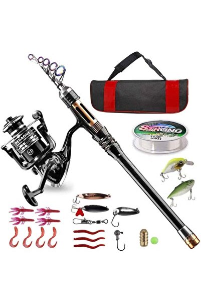 BlueFire Fishing Rod Kit – 2.1M Carbon Fiber Telescopic Fishing Pole with Spi...